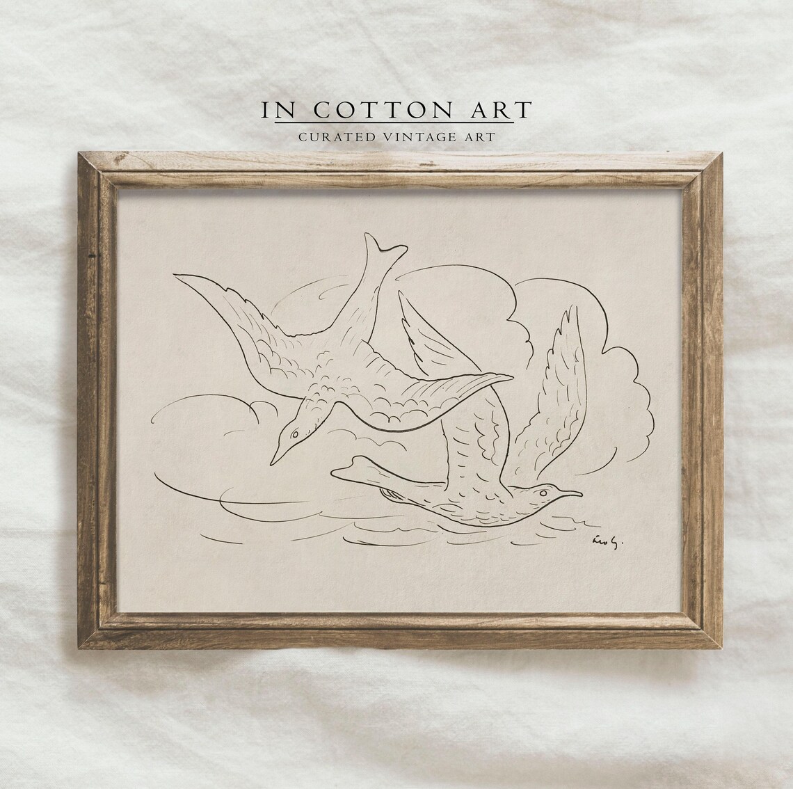 Bird Sketch Vintage Country Nursery Art Print - Image 4