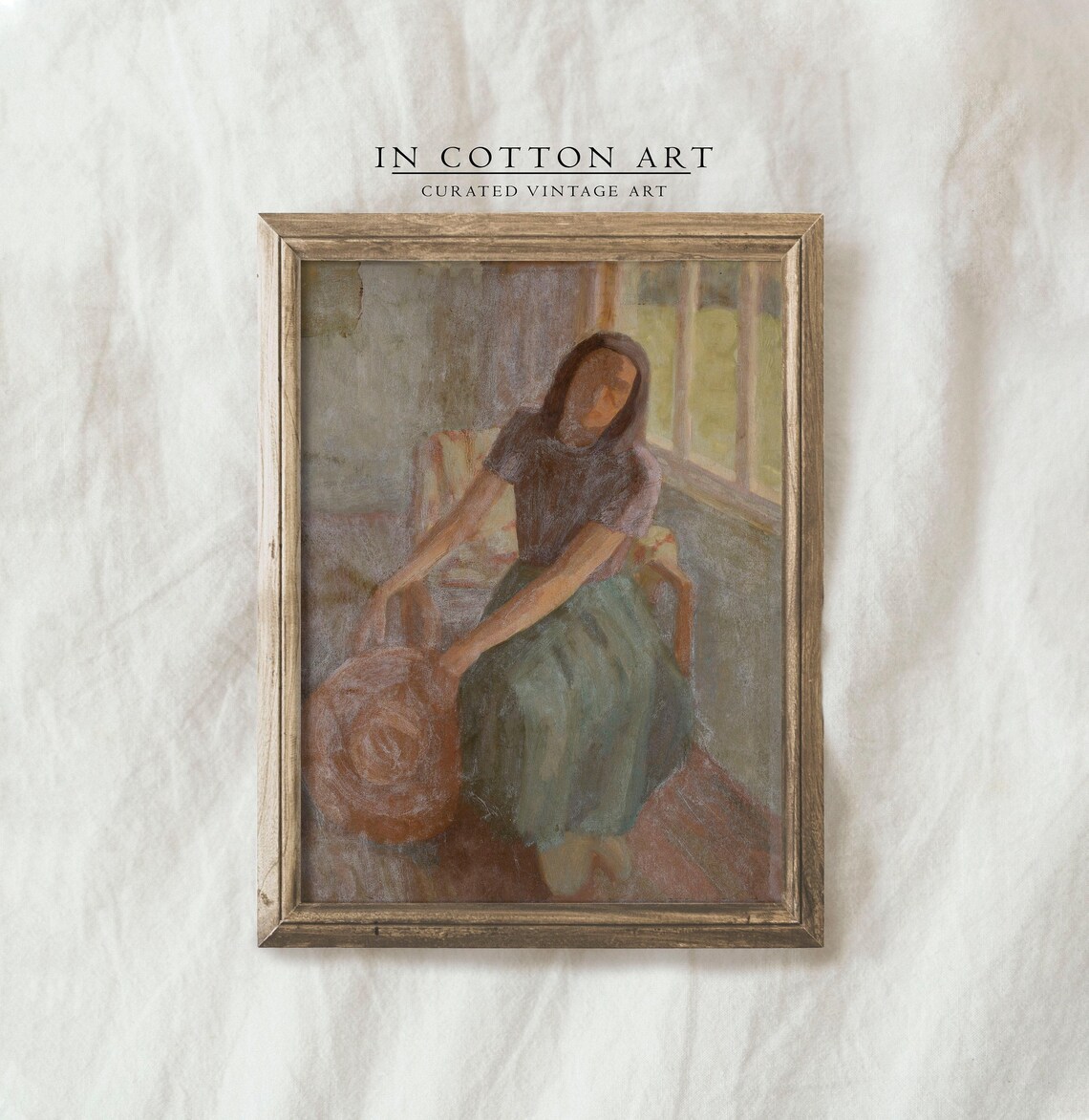 Abstract Woman Portrait, Vintage Oil Painting Art Print - Image 4