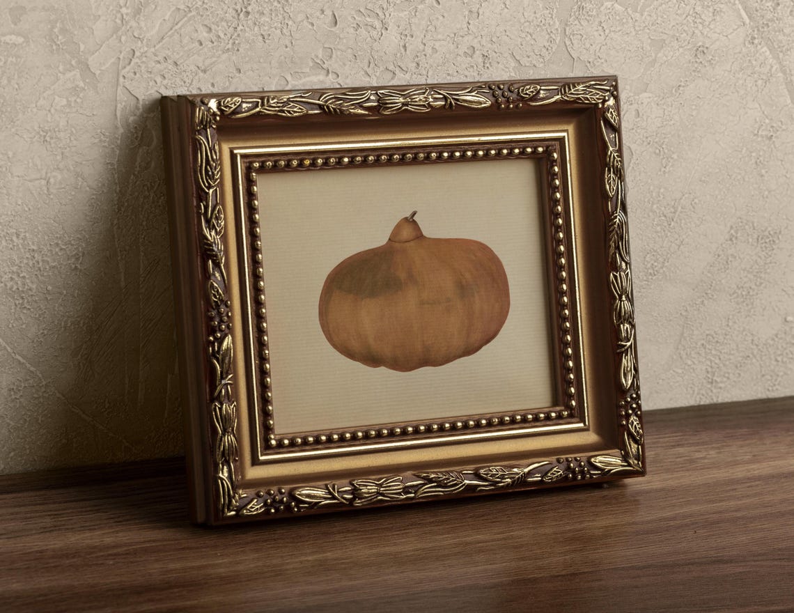Vintage Autumn Pumpkin Botanical Squash Study Fall Harvest Art Poster - Image 2
