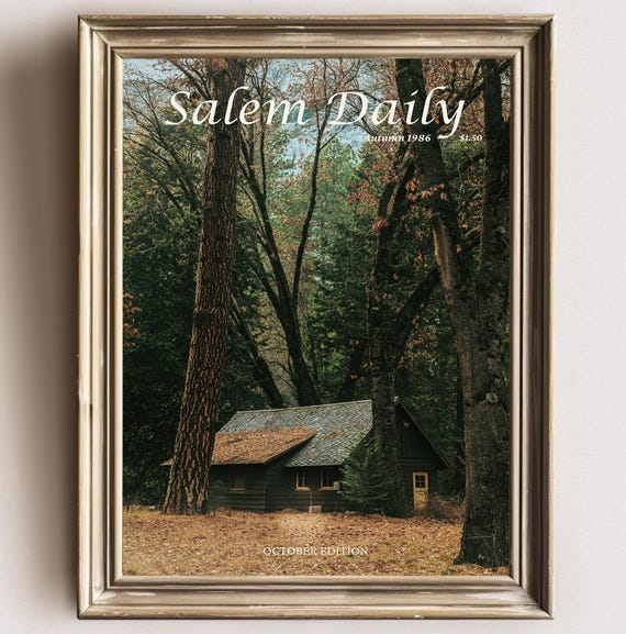 Salem Massachusetts In Autumn Print Vintage Forest Art Rustic New England Foliage Poster Cozy Decor Nature Wall