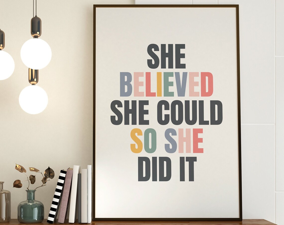 She Believed She Could Girl Power Art Print