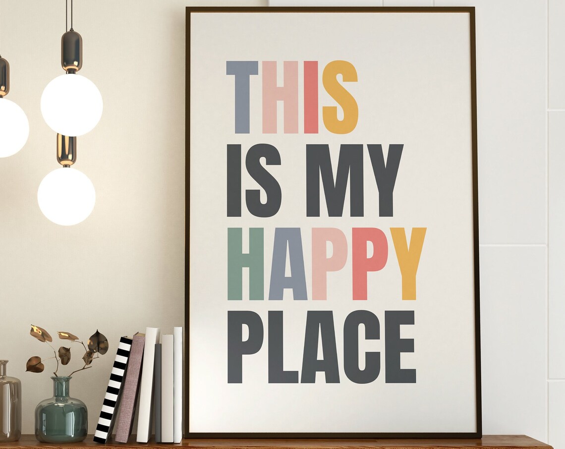 This Is My Happy Place Quote Poster, Kids Playroom