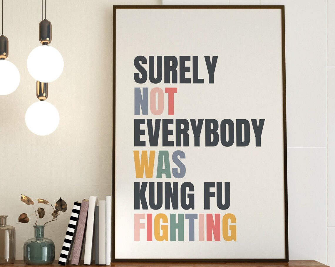 Kung Fu Fighting Funny Typography Art Print