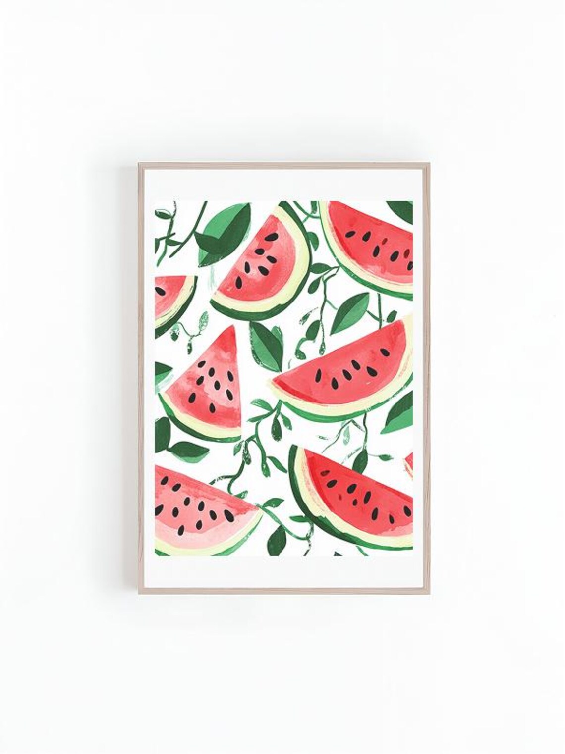 Watermelon Illustration, Fruit Kitchen Art Print