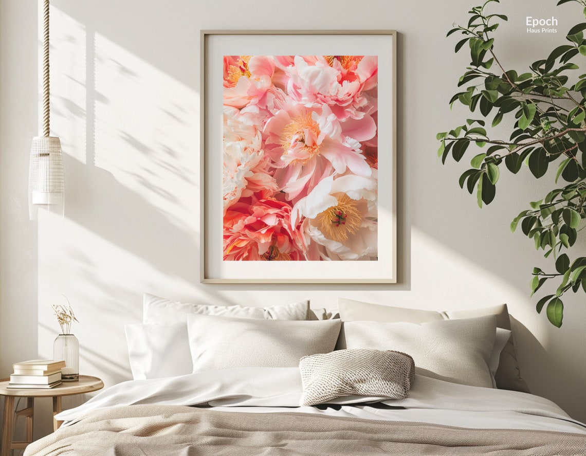 Peony Flower Bouquet, Botanical Wall Art Print - Image 2