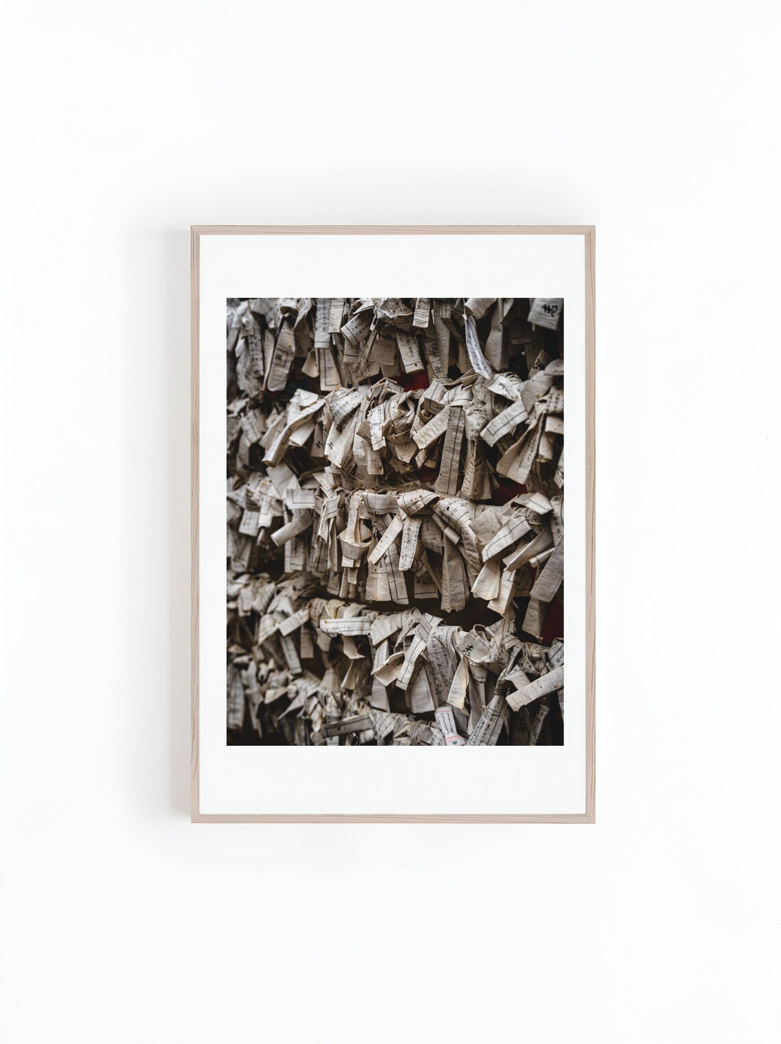 Fortune Prayer Slips At Japanese Temple Sepia Photography Poster