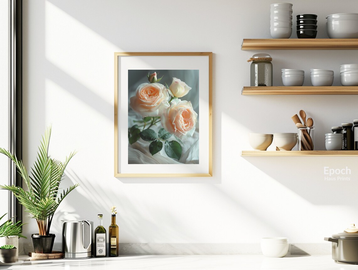 White Rose Bouquet Floral Wall Art, Photo Print - Image 2