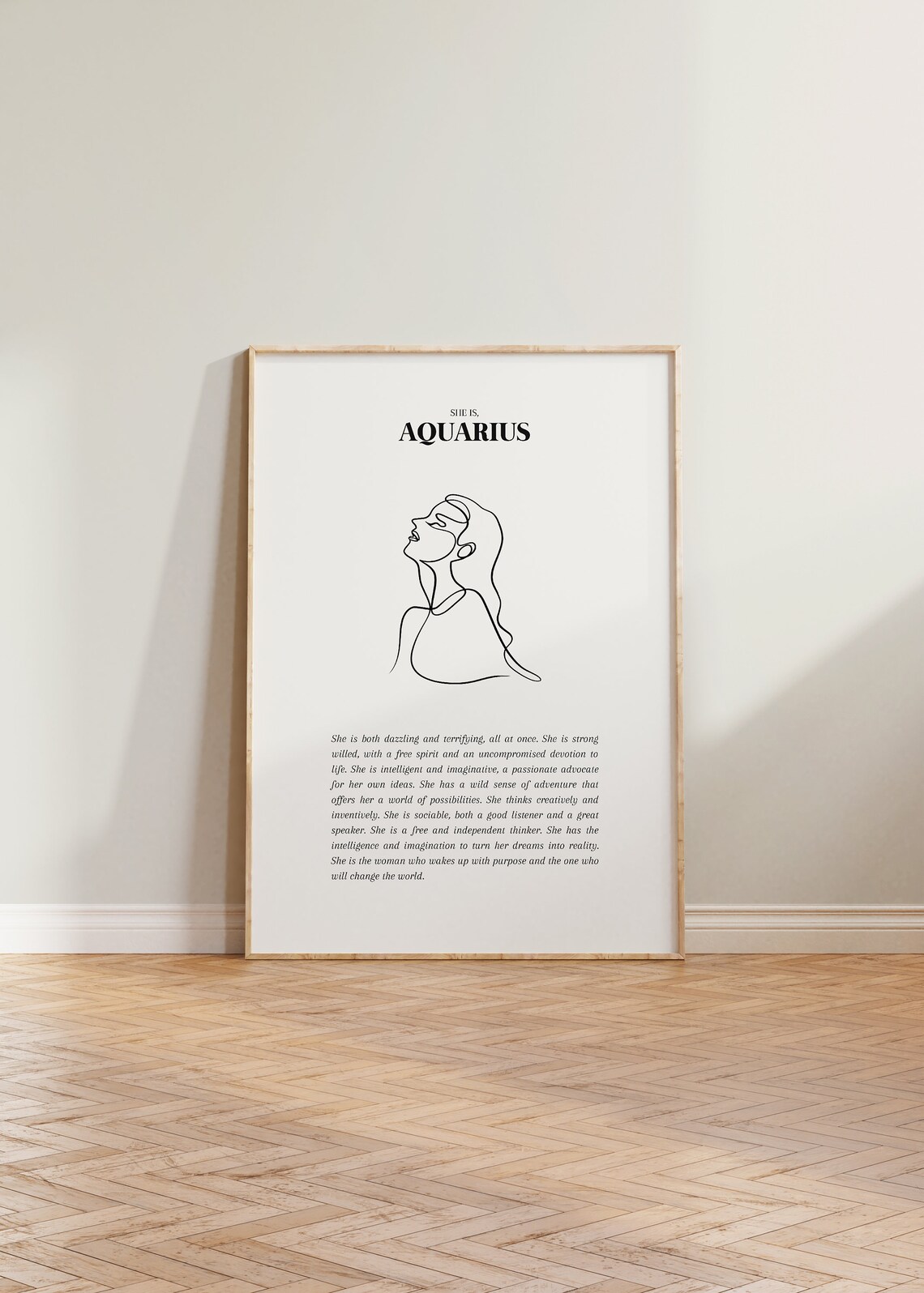 She Is Aquarius Horoscope Zodiac Poster Print