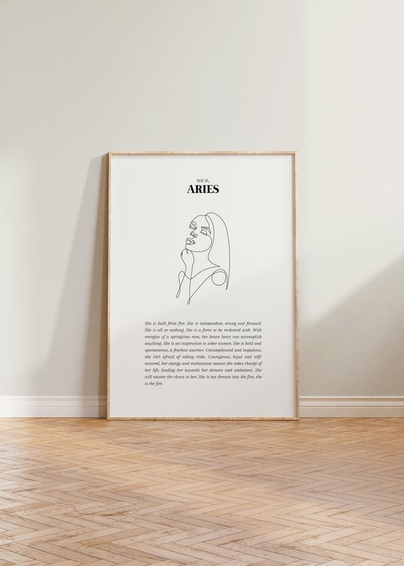 She Is Aries Gemini Zodiac Astrology Poster Art Print