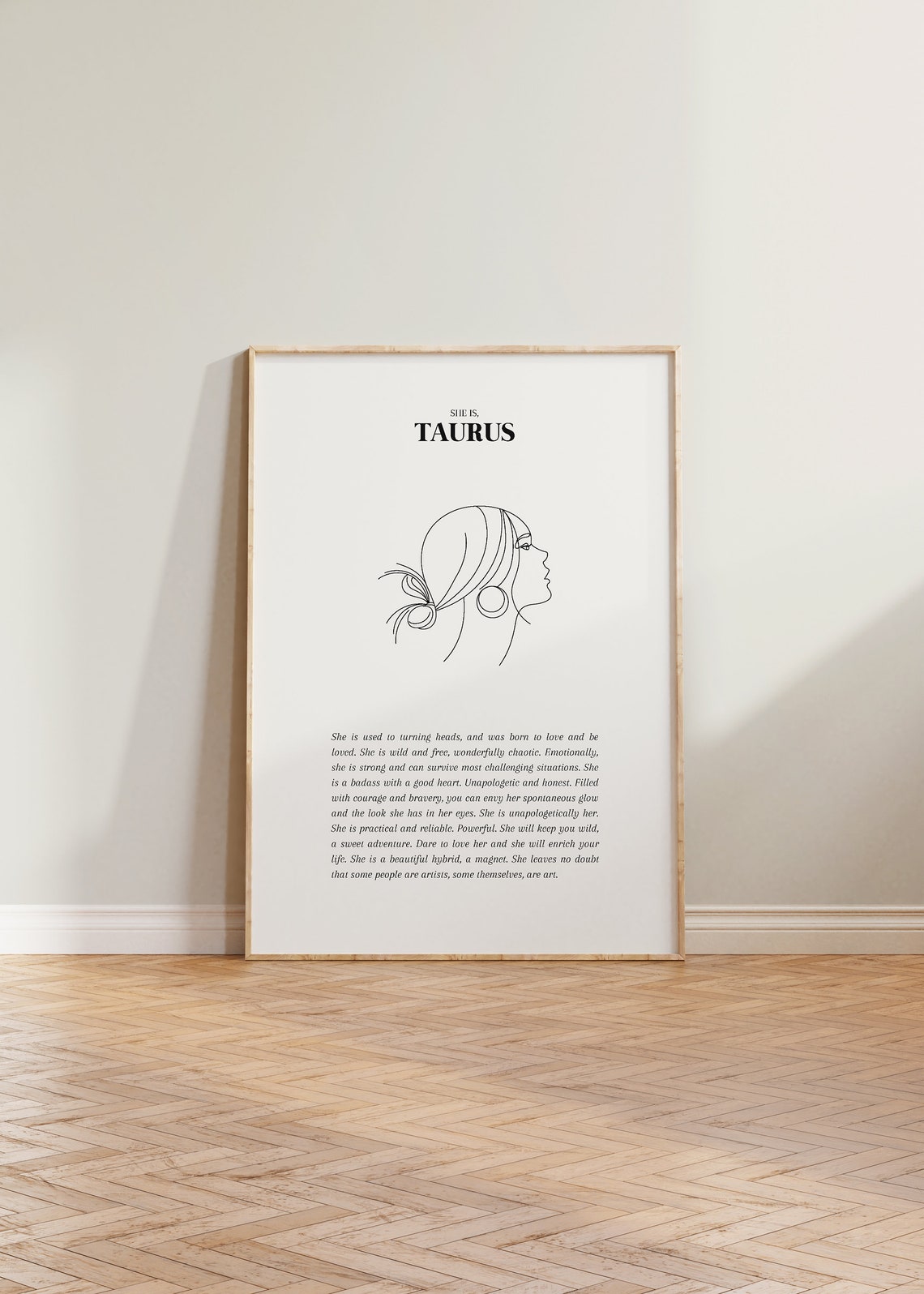 She Is Taurus Astrology Zodiac Wall Poster