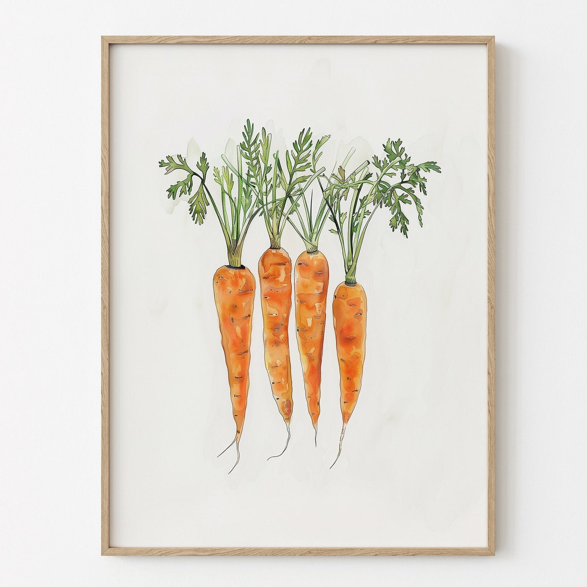 Fresh Carrots Watercolor Vegetable Minimalist Kitchen Poster