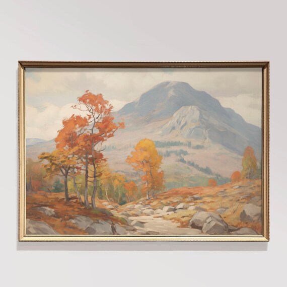 Majestic Grand Alpine Mountain Peak Autumn Trees Fall Valley Poster