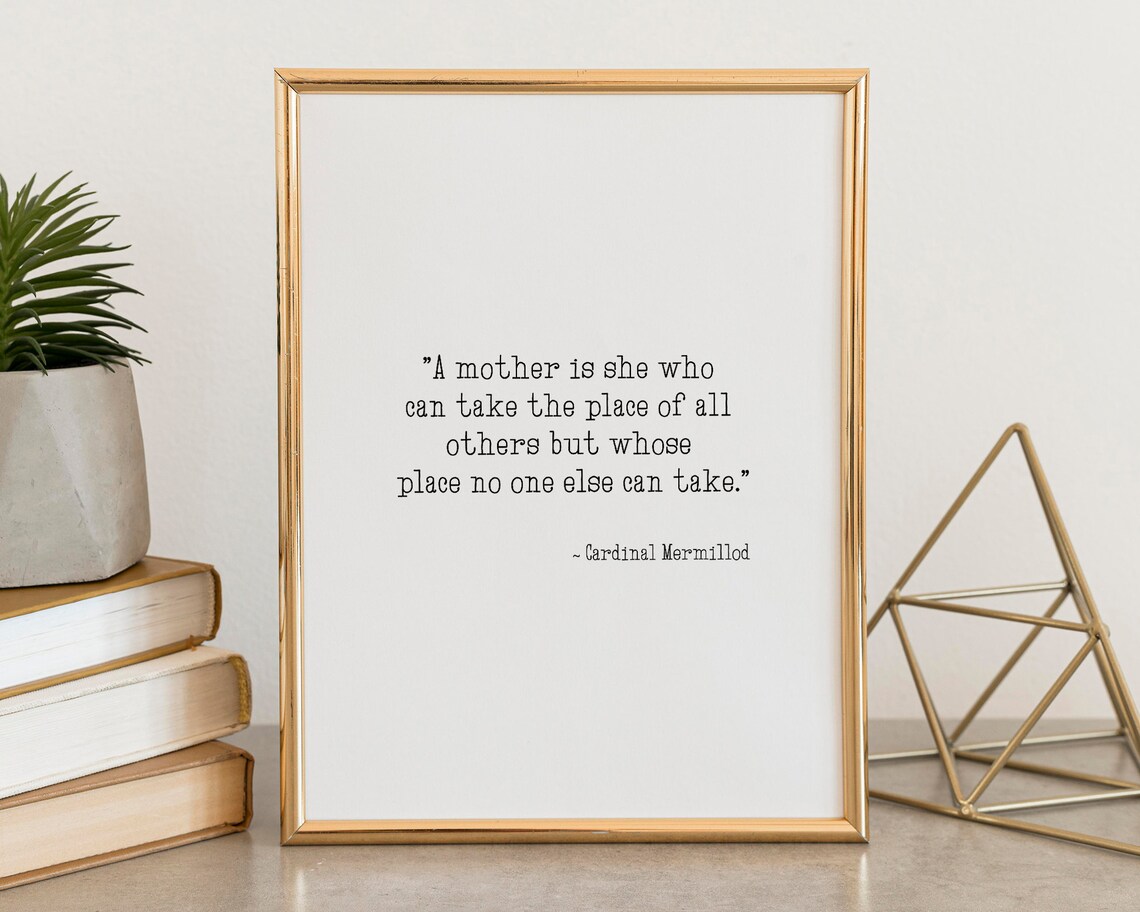 Cardinal Mermillod Mother Quote in Elegant Minimalist Typography Poster - Image 2