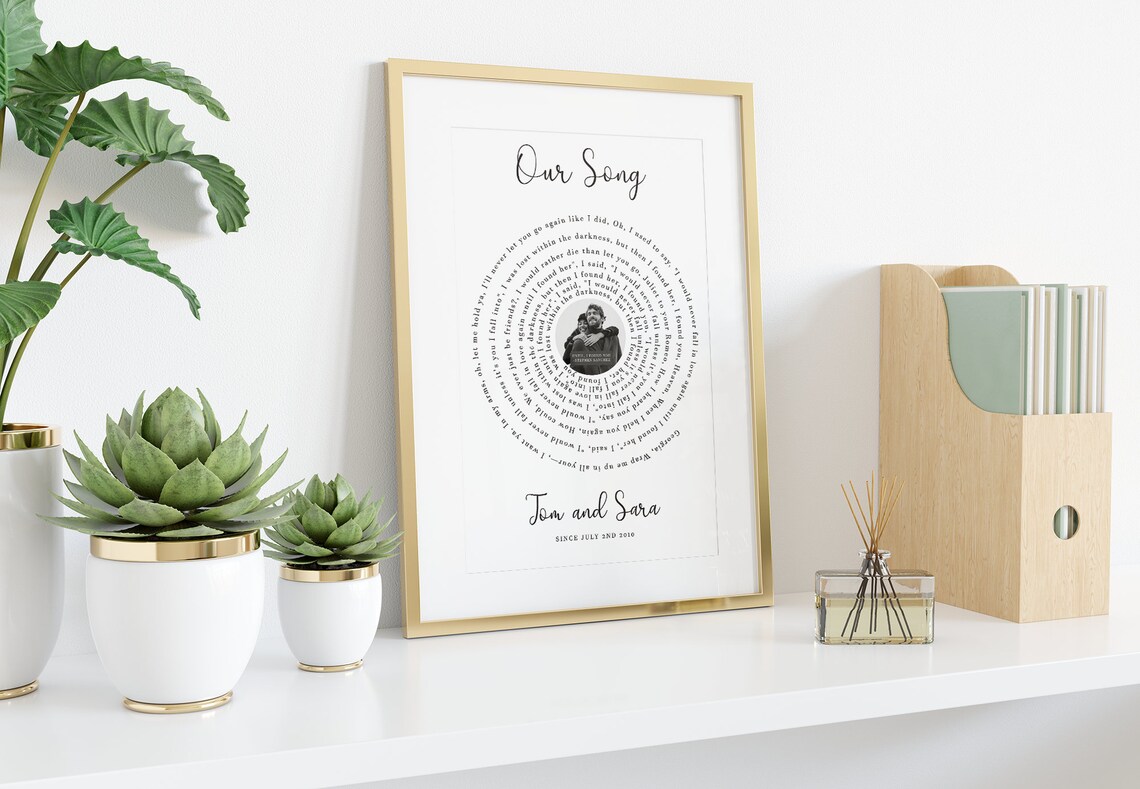 Personalized Our Song Lyrics Vinyl Record Style Custom Anniversary Poster - Image 2