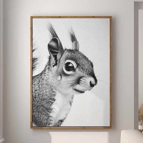 Squirrel Fashion Magazine Inspired Poster, Animal Portrait