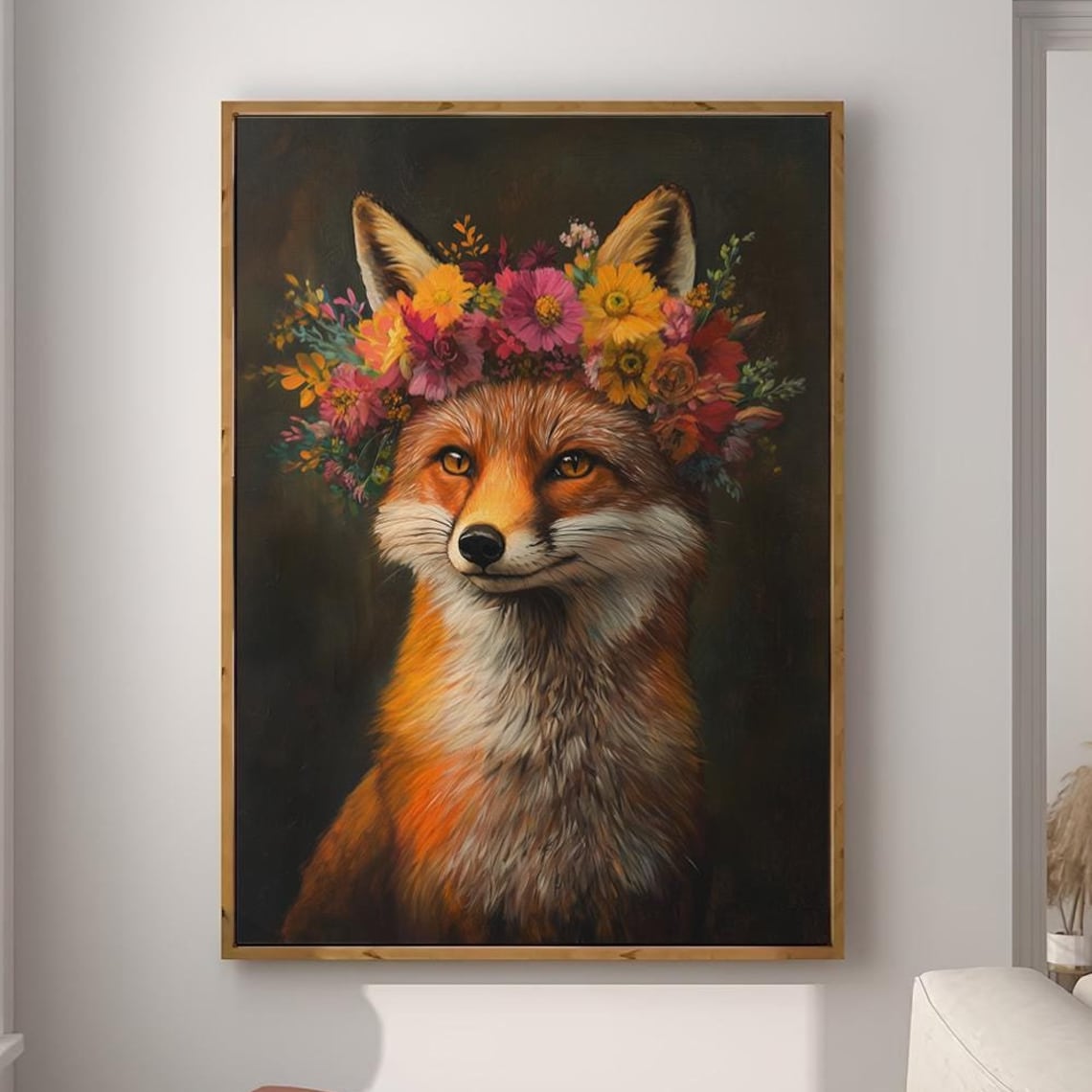 Fox Maximalist Eclectic Animal Portrait, Art Print