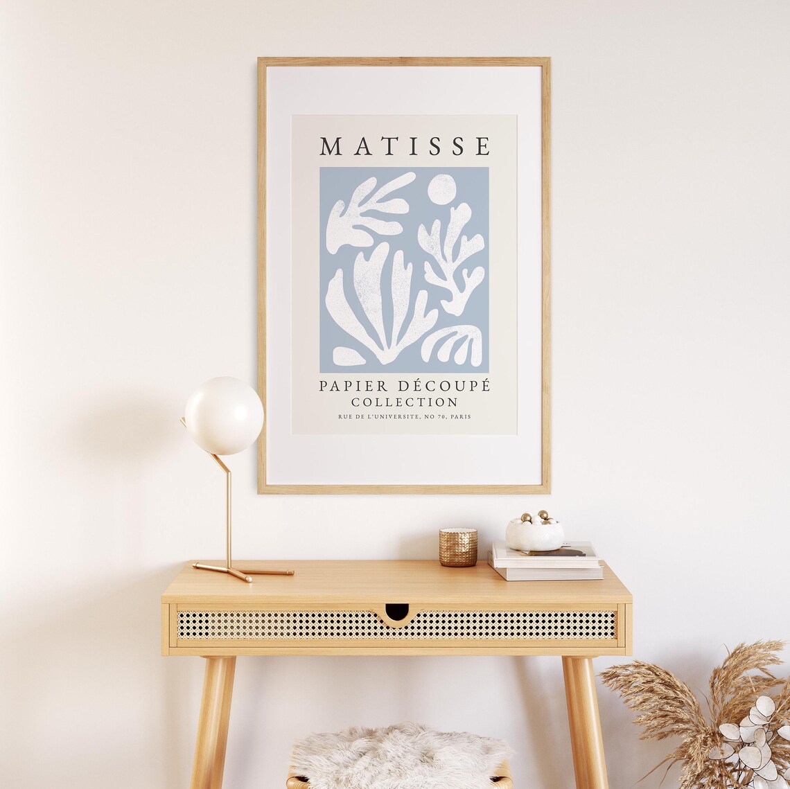 Matisse-Inspired Blue Boho Abstract Art Print - Image 4