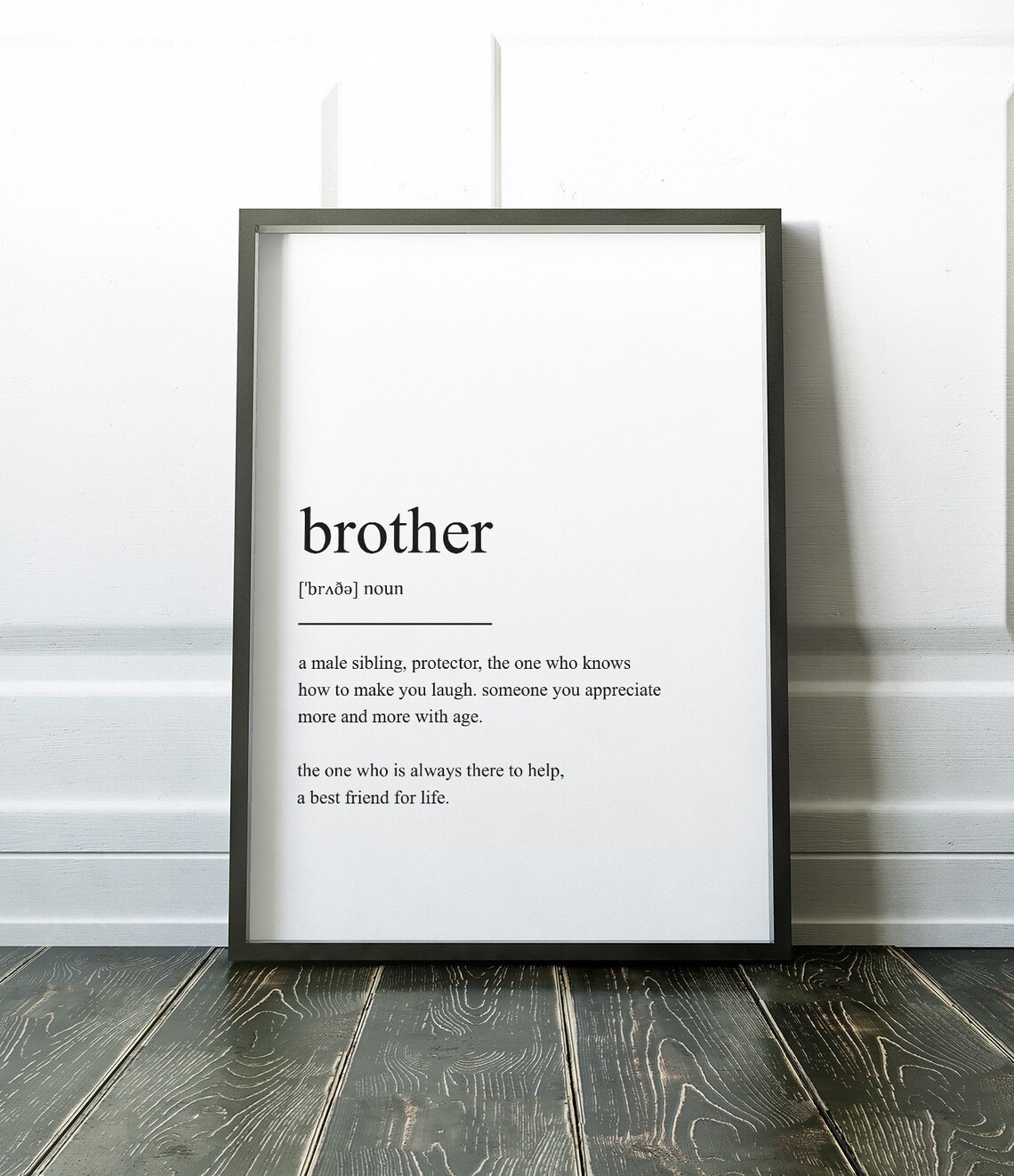 Brother Definition Minimalist Quote Art Print - Image 2