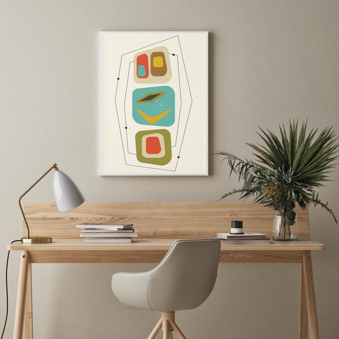 Mid Century Print, Retro Mid Century Modern Art Print - Image 3