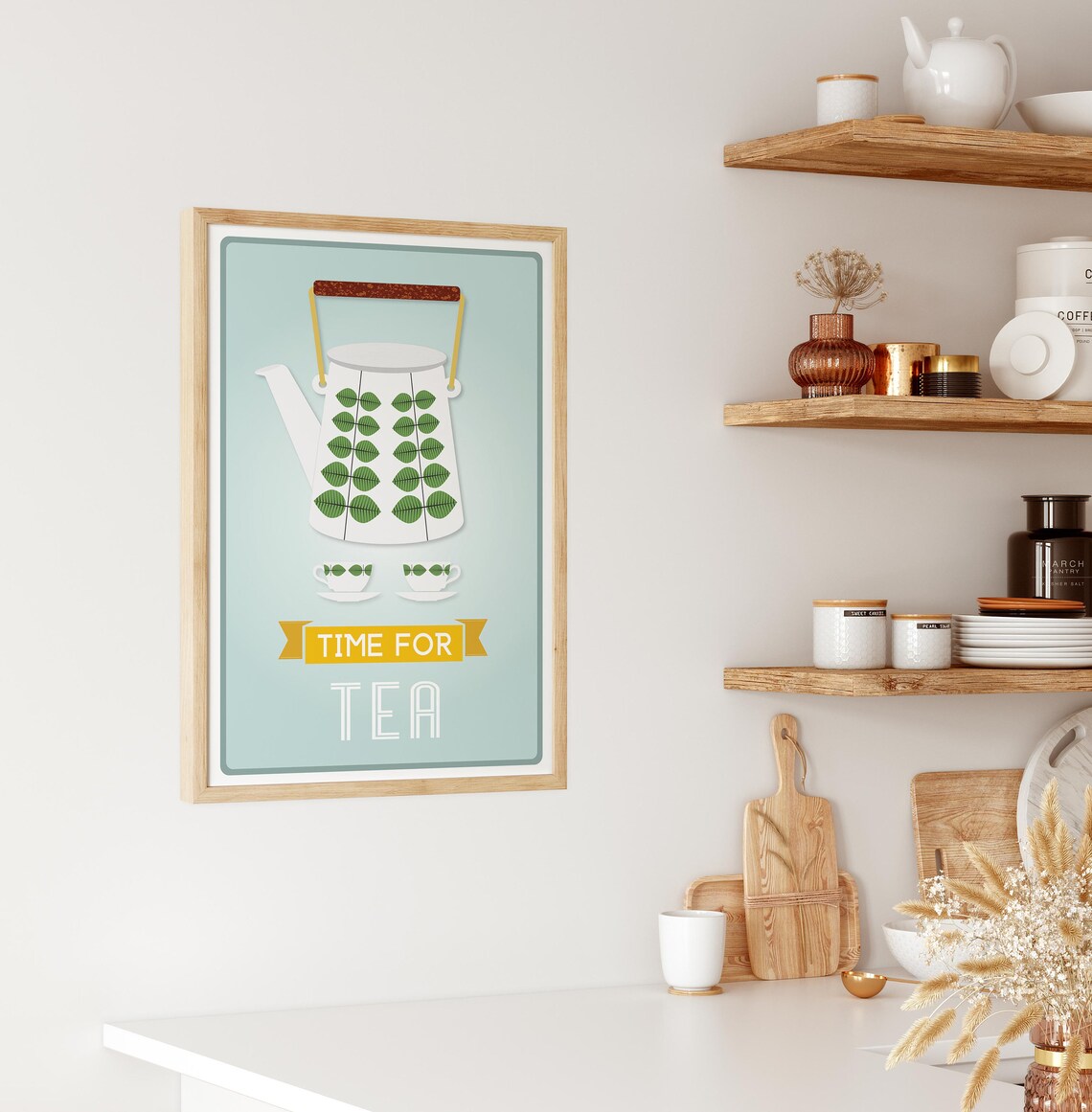 Time For Tea, Mid Century Modern Kitchen Art Print - Image 2