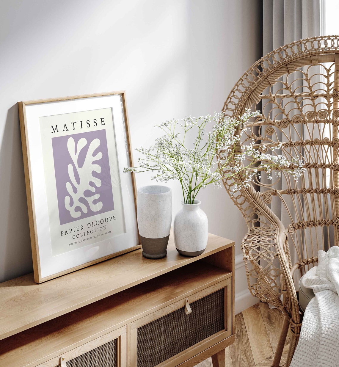 Matisse-Inspired Purple Cut-Out Wall Art Print - Image 4