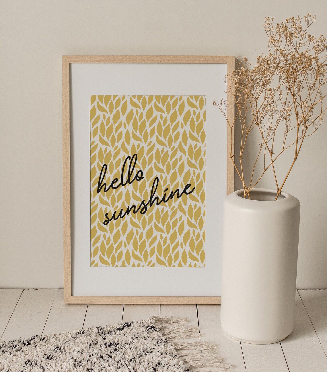 Hello Sunshine Yellow Quote Art Print, Typography - Image 3