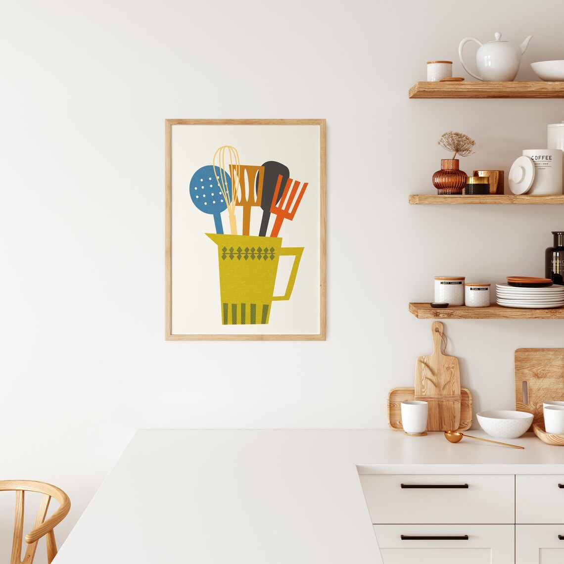 Mid Century Modern Kitchen Wall Art, Art Print - Image 3