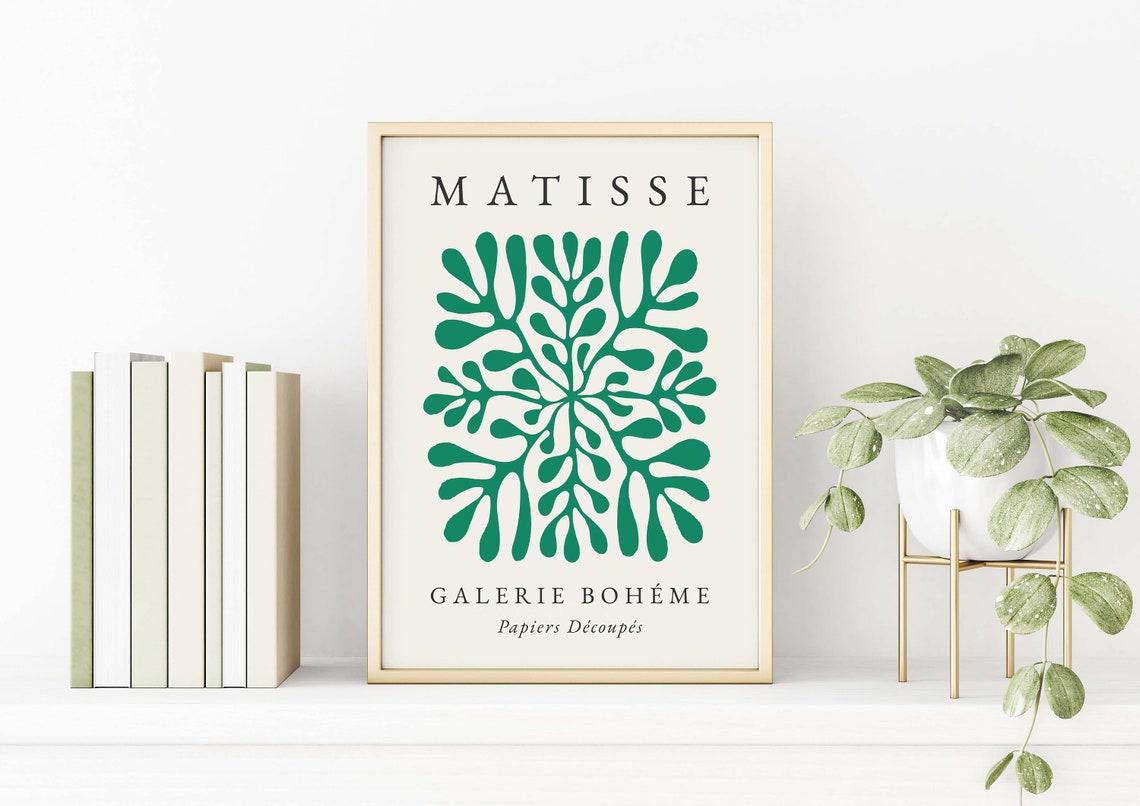 Matisse-Inspired Boho Wall Art, Green Art Print - Image 2