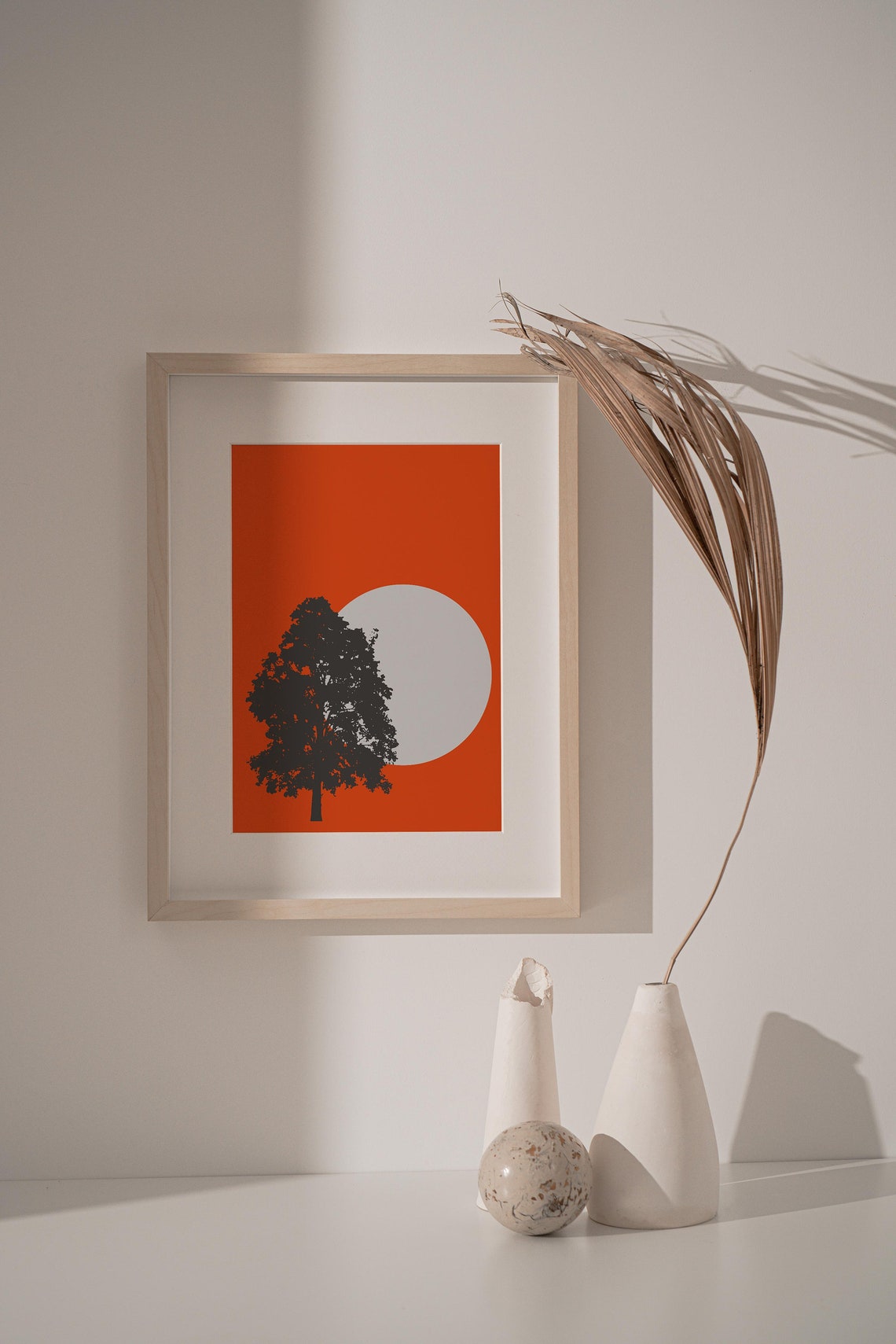 Tree Print Wall Art Wall Art Print Orange Prints Orange Wall Art Wall Art Minimalist Print Scandinavian Print - Image 4