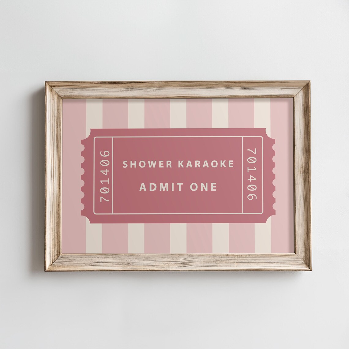 Shower Karaoke Ticket Print, Trendy Bathroom Decor