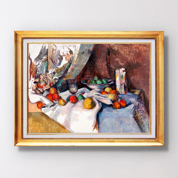 Paul Cezanne Still Life With Apples 1898 Fruit Bowl Vintage Wall Art