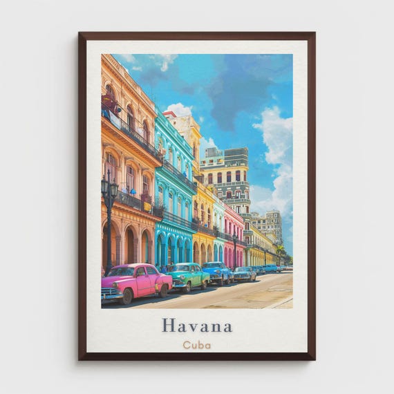 Havana Travel Poster, Malecón Seawall