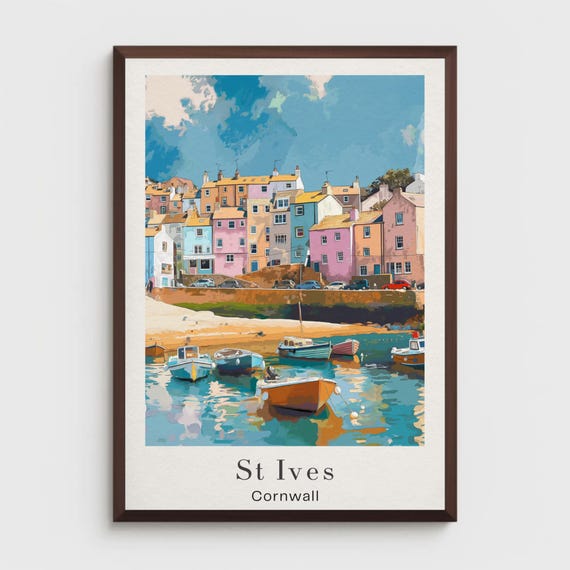 St Ives Travel Poster Print Cornwall Uk Wall Art