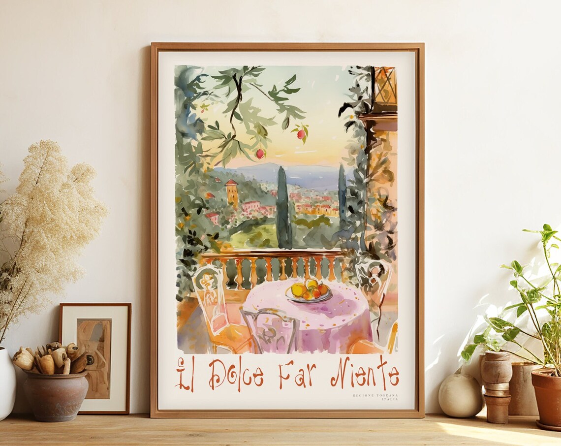 Dolce Far Niente Wine Lover Poster Print