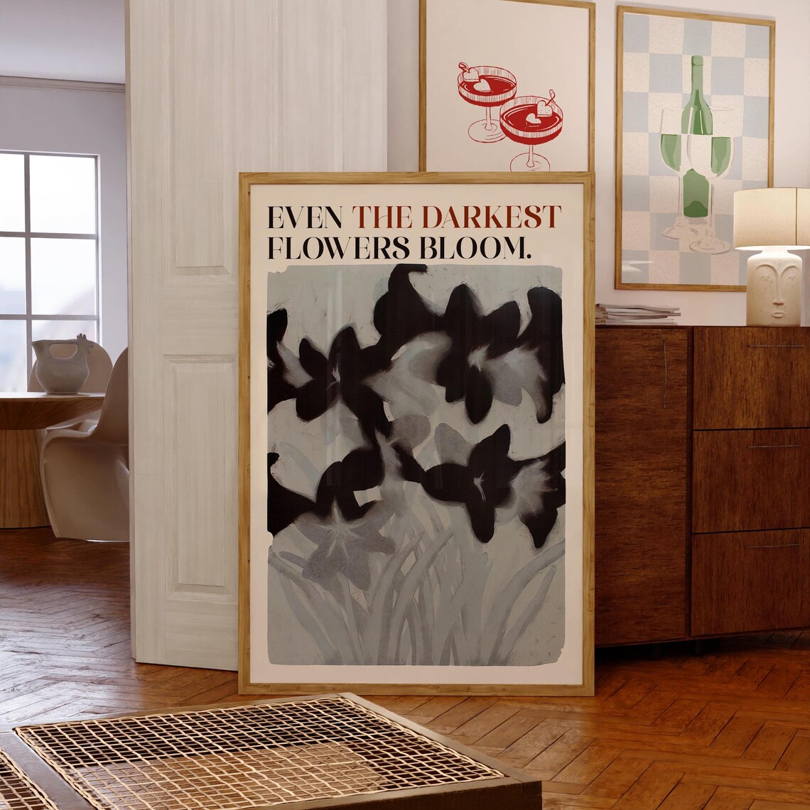 Even The Darkest Flowers Bloom, Moody Floral Poster