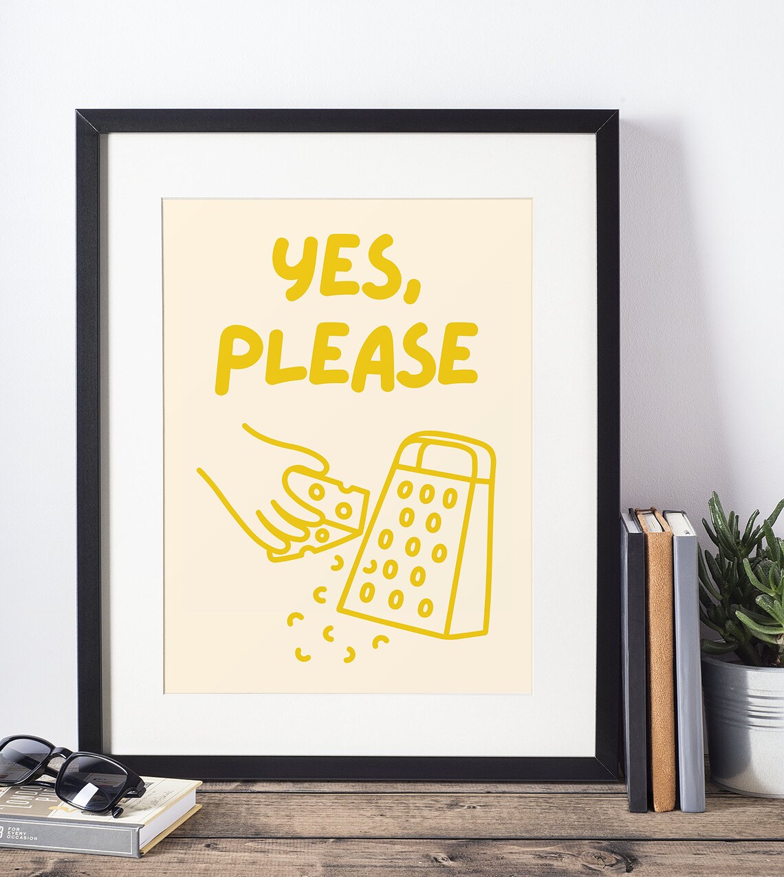 Yes Please Cheese Aesthetic Kitchen Decor Cute Cooking Art Kitchen Minimalist Print Cheese