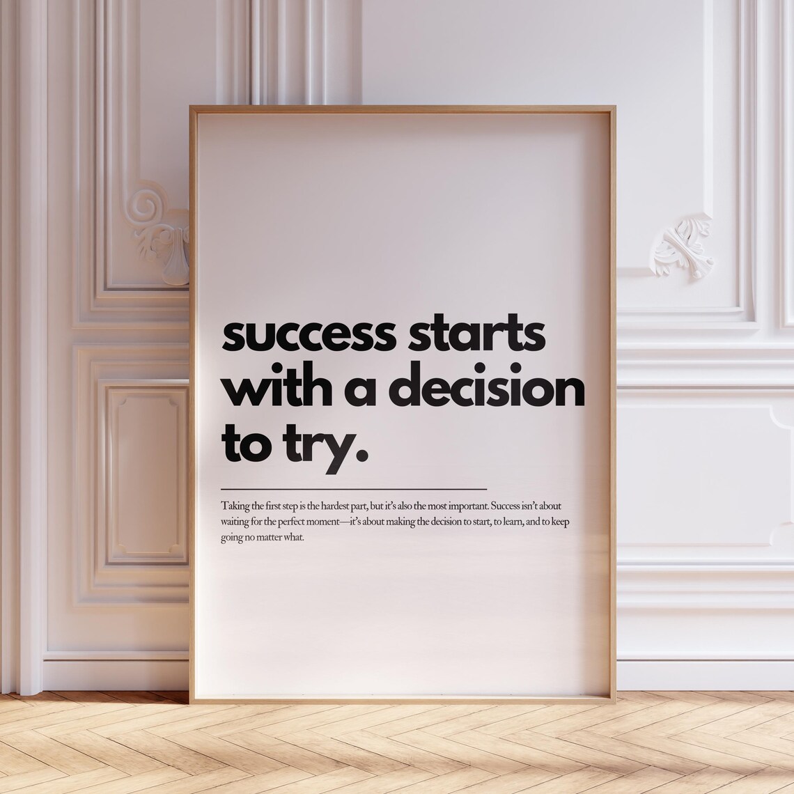 Motivational Quote Affirmation Poster, Home Office