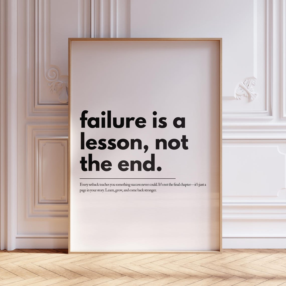 Failure Is A Lesson Not The End Motivational Quote Wall Art Uplifting Inspirational