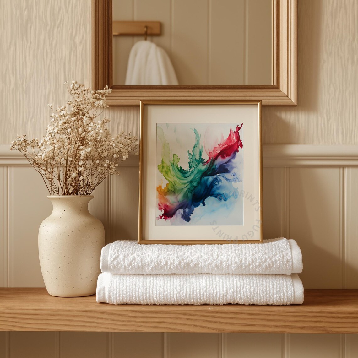 Rainbow Abstract Art Print Fluid Art Modern Home Decor Colorful Wall Art Alcohol Ink Large Format 173 - Image 3