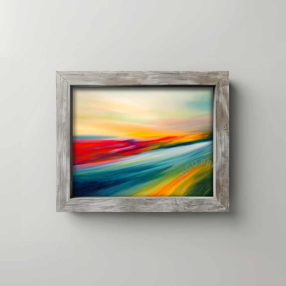 Abstract Landscape, Colorful Horizon Modern Wall Art - Image 2