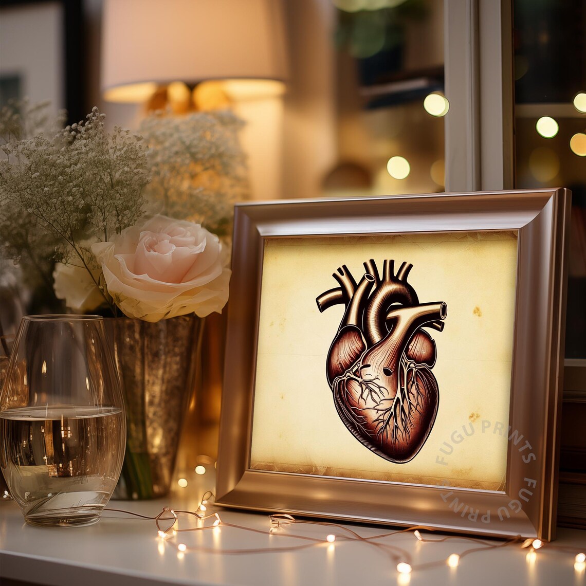 Anatomical Heart, Vintage Style Medical Art Print - Image 3