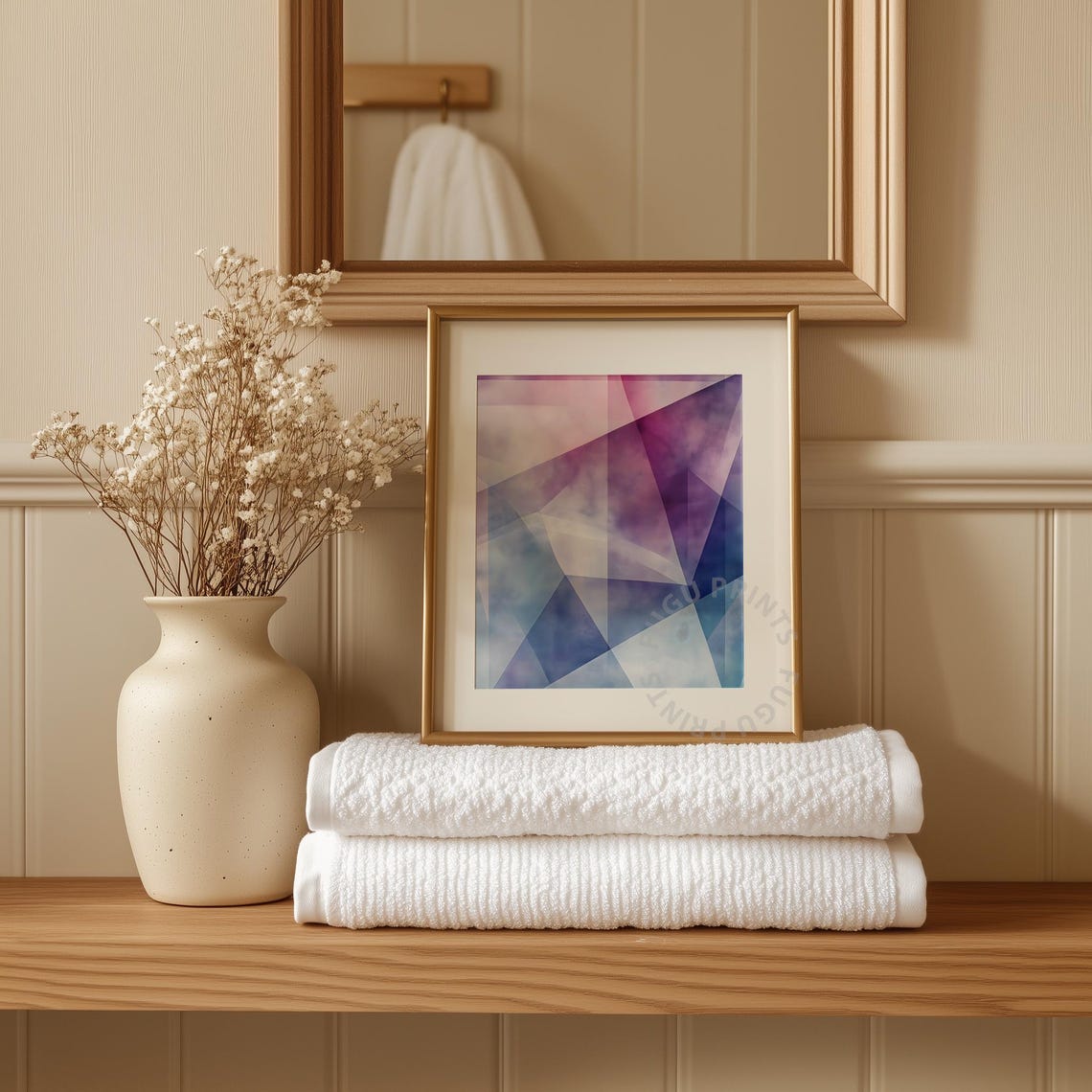 Abstract Geometric Art Blue Purple Print Modern Wall Decor 160 - Image 3