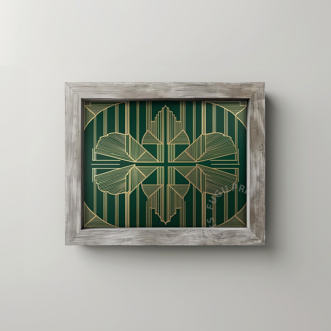 Emerald Art Deco Gold Geometric Art Print - Image 2
