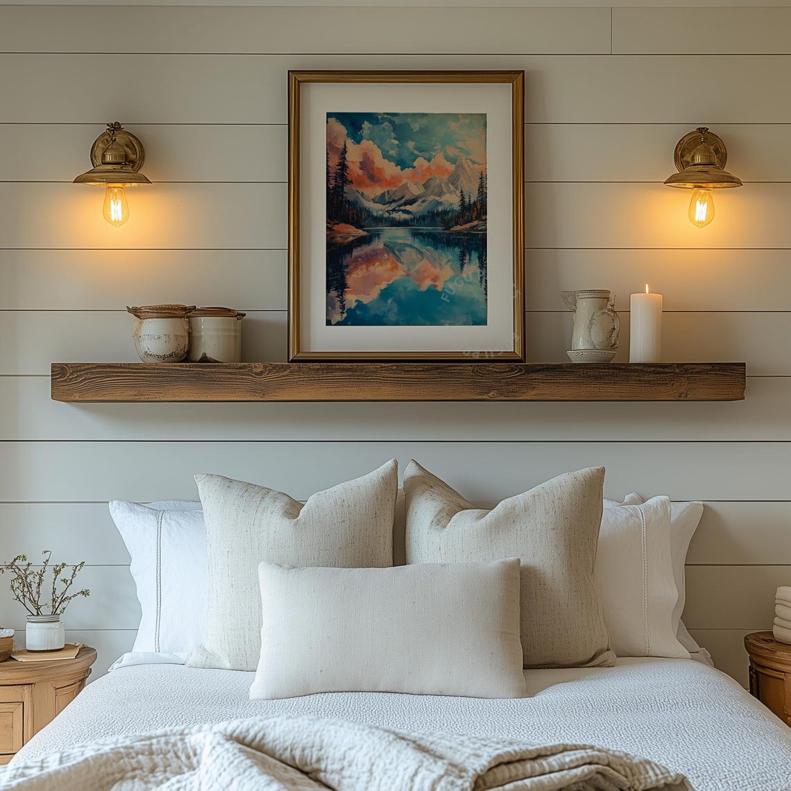 Mountain Lake Reflection Art Print - Image 2