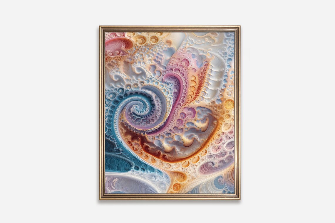 Fractal Swirls Abstract Art, Modern Wall Art