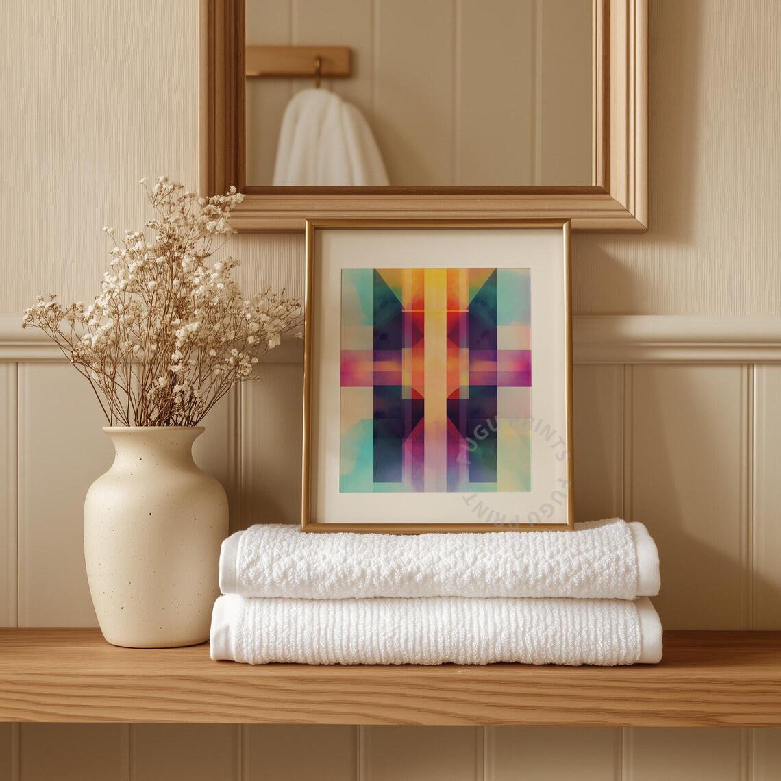 Pastel Geometric Art, Modern Abstract Decor - Image 3