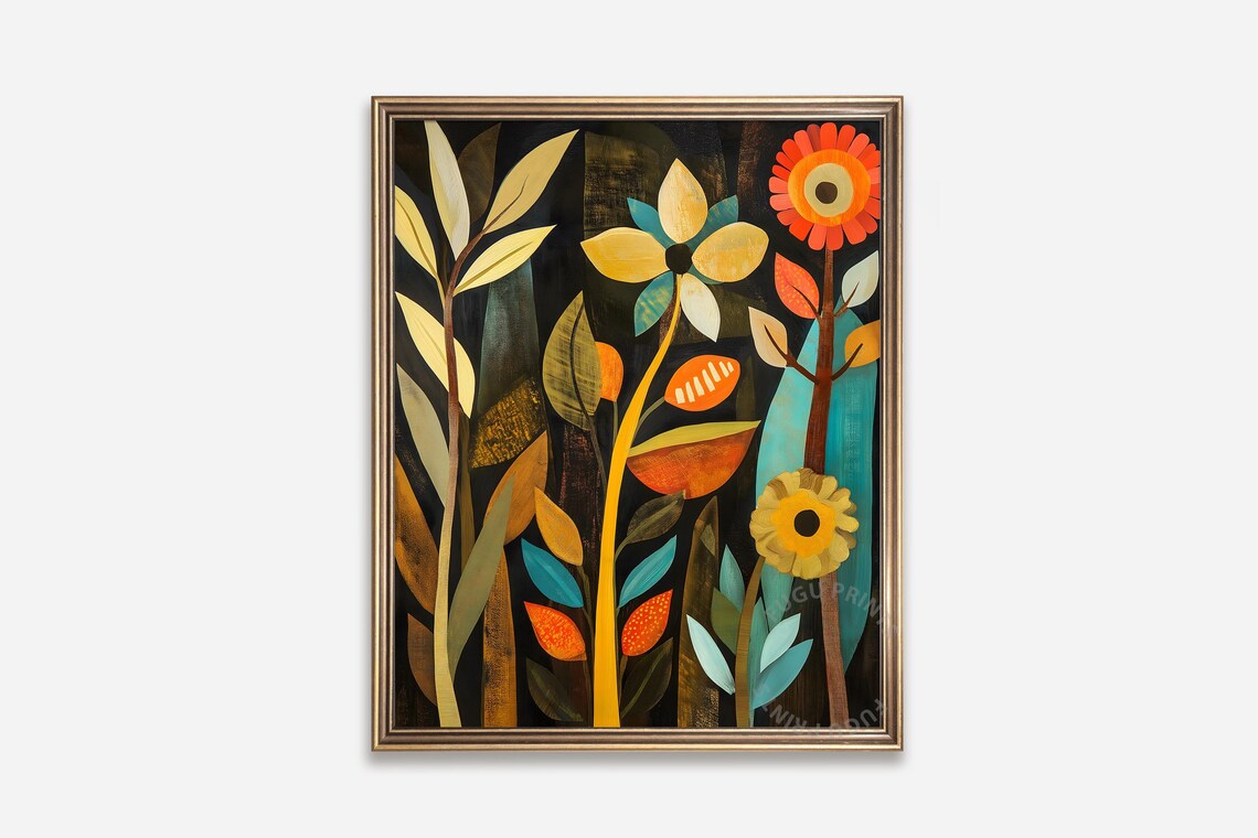 Abstract Floral Print, Modern Botanical Art