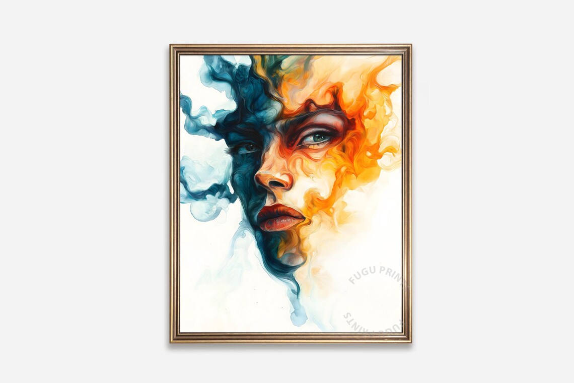 Duality Woman, Abstract Expressionism Art Print