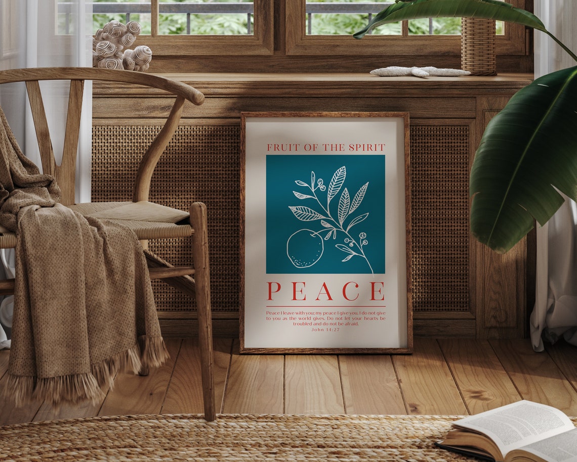 Fruit of the Spirit Peace John 14:27 Modern Botanical Art Print - Image 5