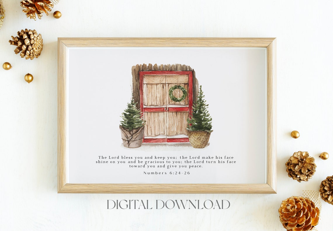 Numbers 6:24-26 The Lord Bless You Christmas Blessing Poster - Image 2